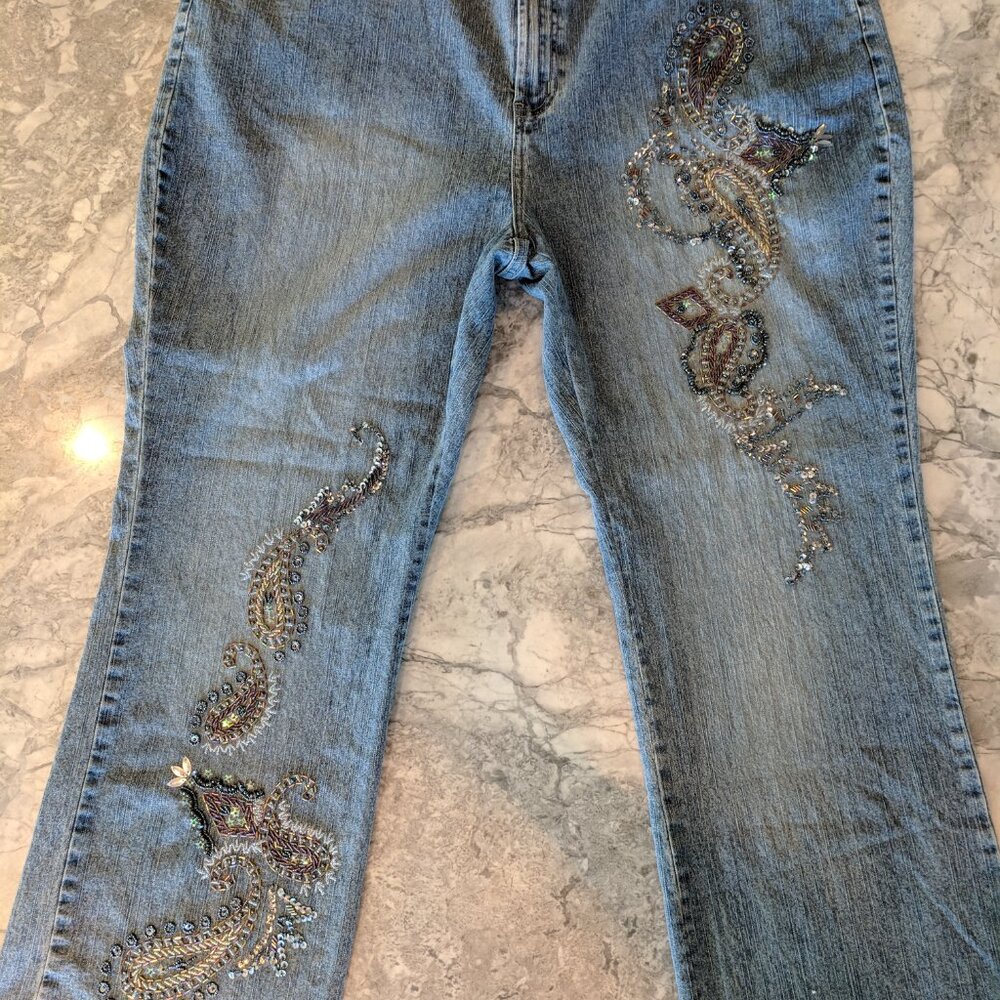 Amazing Vintage Hand Beaded Jeans